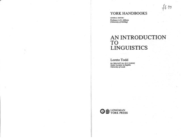 an introduction to linguistics loreto todd